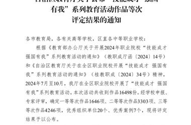 喜讯：我校学子在2024年全区职业院校“技能成才 强国有我”主题活动中获一二三等奖