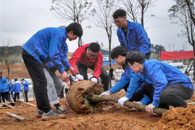 【文明柳职】我校80余名师生共植青年林