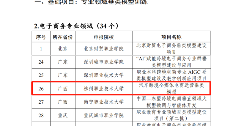 喜报！我校成功获批教育部职业教育专业领域垂类模型建设项目