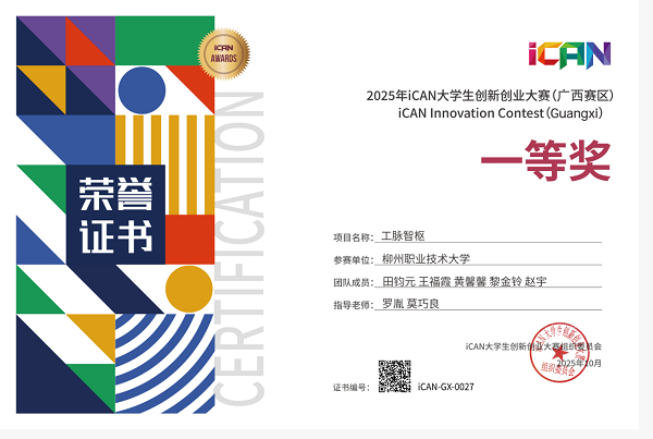 2025年iCAN大学生创新创业大赛（广西赛区）一等奖