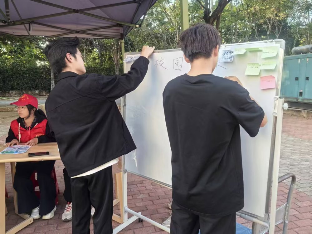 小伙伴们积极参与宣传标语环节中