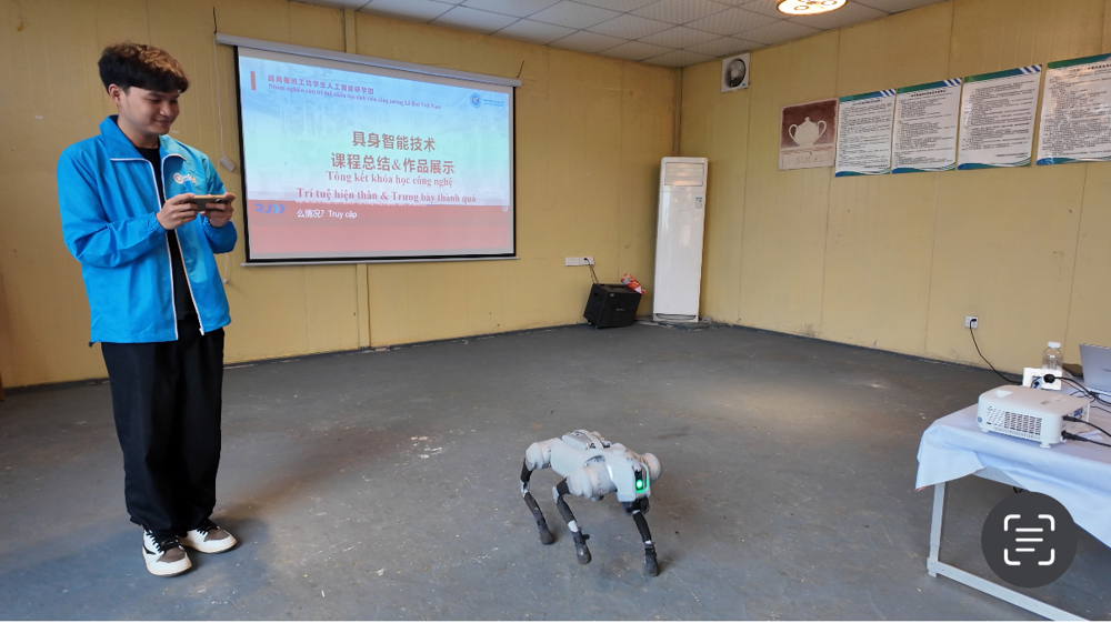 Students Operating the Robot Dog
